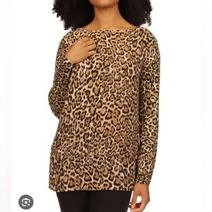 MICHAEL MICHAEL KORS Women's Wildcat-Print Boat-Neck Tunic